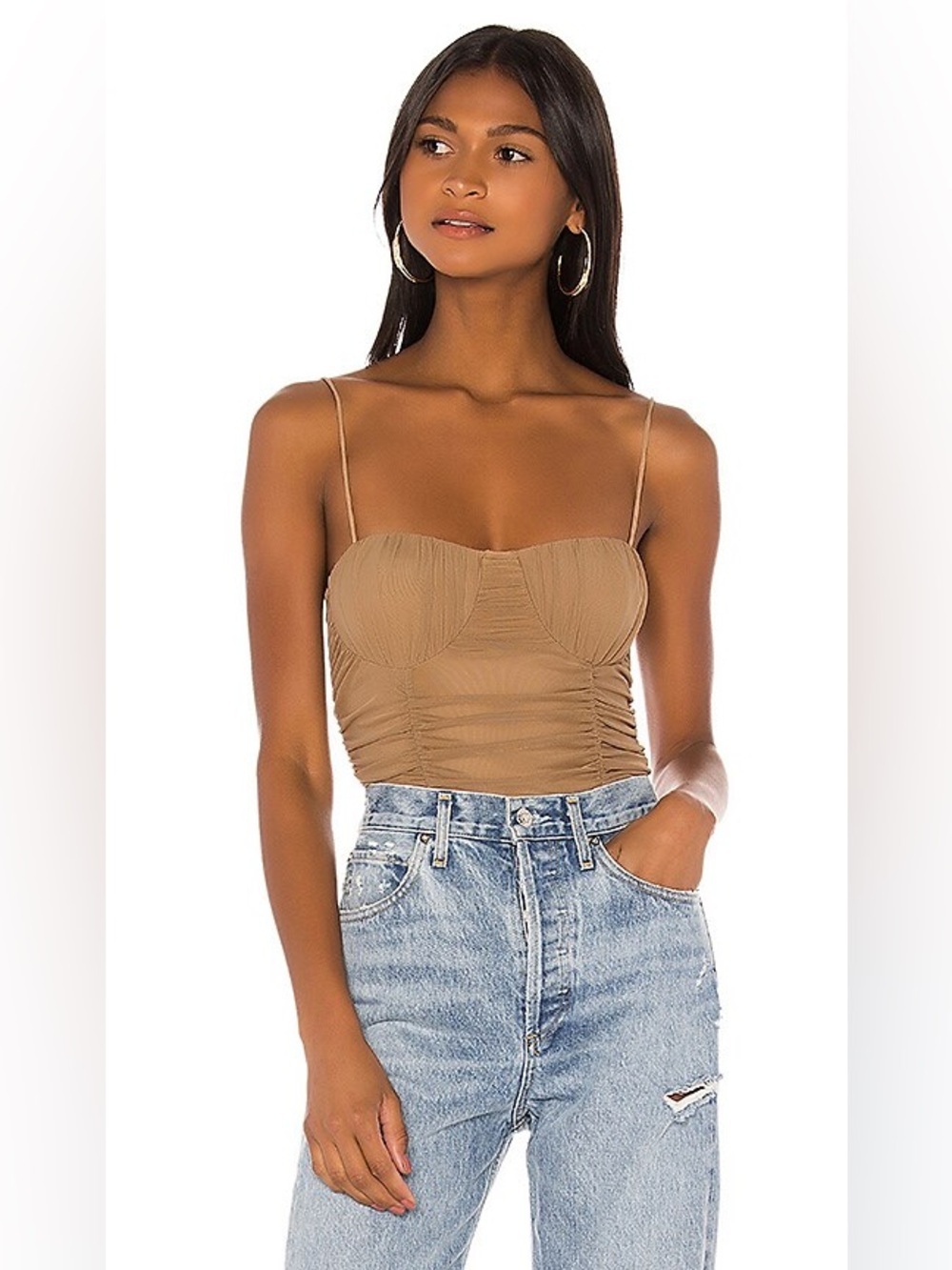 Lovers + Friends Albany Bodysuit in Taupe Brown